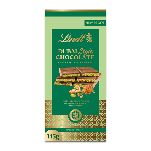 Lindt Dubai Style Milk Chocolate Bar Pistachio And Kadayif