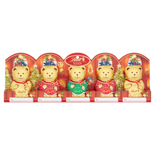 Lindt Teddy Christmas Milk Chocolate 5 Pack