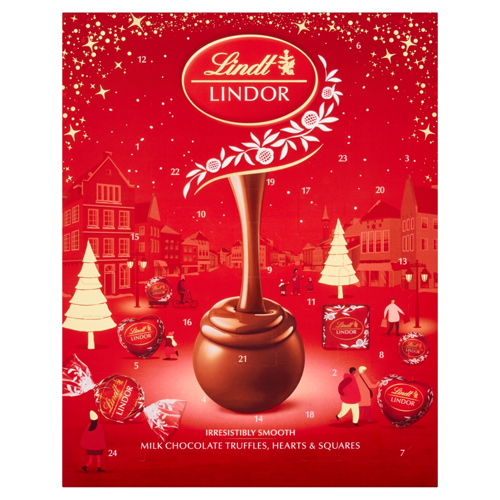 Lindt Lindor Milk Chocolate Advent Calendar (Bulk Buy Pack Of 6)