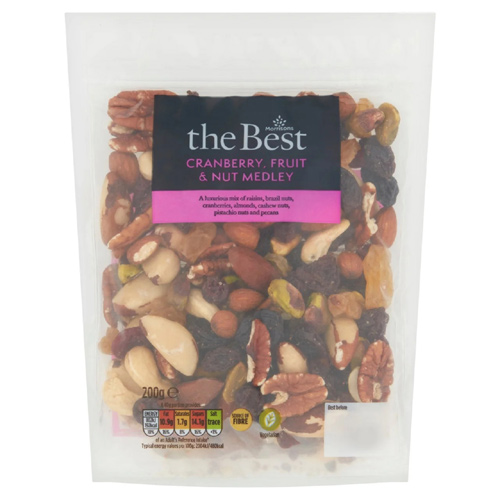 Morrisons The Best Cranberry, Fruit & Nut Medley (Bulk Buy Pack Of 6)