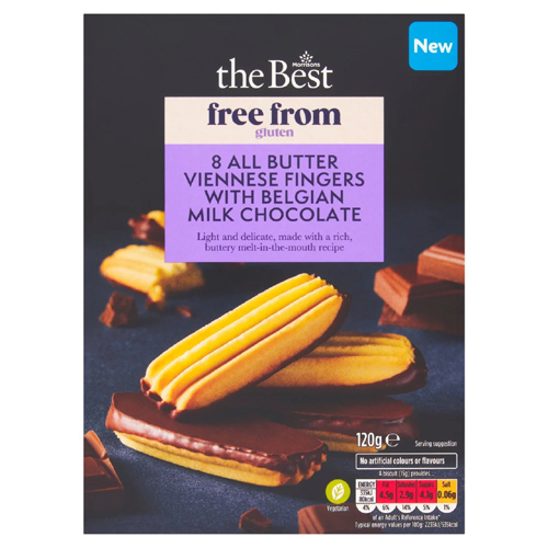 Morrisons The Best Free From Gluten All Butter Viennese Fingers (Bulk Buy Pack Of 6)
