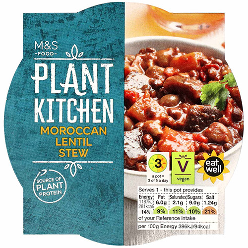 Marks and Spencer Plant Kitchen Lentil Chickpea & Aubergine Stew