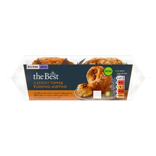 Morrisons The Best Free From Sticky Toffee Pudding Muffins (Bulk Buy Pack Of 6)