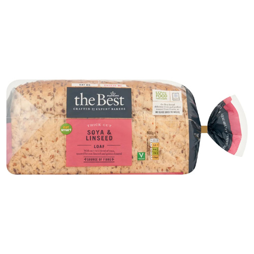 Morrisons The Best Thick Cut Soya & Linseed Loaf (Bulk Buy Pack Of 6)
