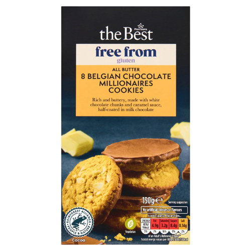 Morrisons The Best Free From Gluten Chocolate Millionaires Cookies (Bulk Buy Pack Of 6)