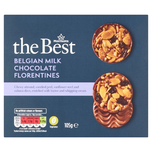 Morrisons The Best Belgian Milk Chocolate Florentines (Bulk Buy Pack Of 6)