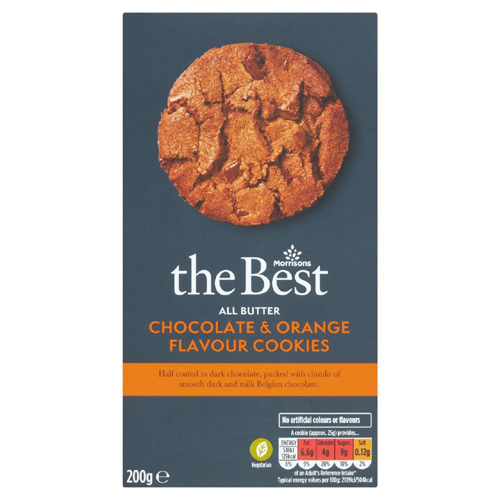 Morrisons The Best All Butter Chocolate & Orange Flavour Cookies (Bulk Buy Pack Of 6)