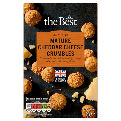 Morrisons The Best All Butter Mature Cheddar Cheese Crumbles (Bulk Buy Pack Of 6)