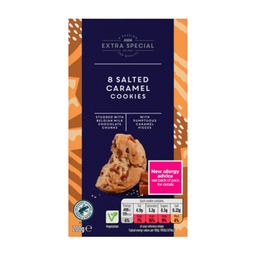 Asda Extra Special 8 Salted Caramel Cookies