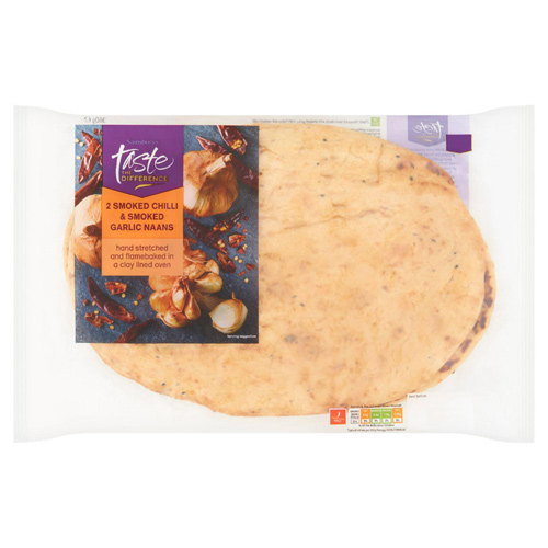 Sainsbury's Garlic & Chilli Naan, Taste the Difference