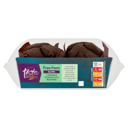 Sainsbury's Free From Chocolate Muffins, Taste the Difference x2