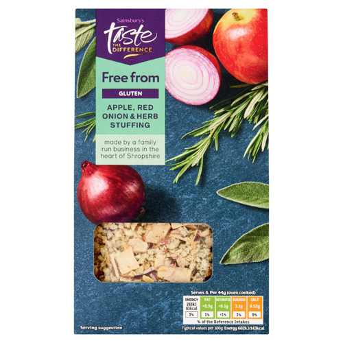 Sainsbury's Free From Apple, Onion & Herb Stuffing, Taste the Difference