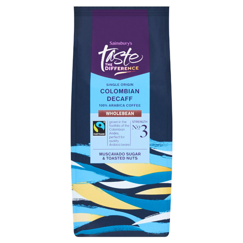Sainsbury's Fairtrade Colombian Decaff 100% Arabica Wholebean Coffee, Taste the