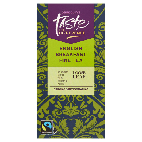 Sainsburys Taste the Difference Fairtrade English Breakfast Fine Tea Loose Leaf (Bulk Buy Pack Of 6)