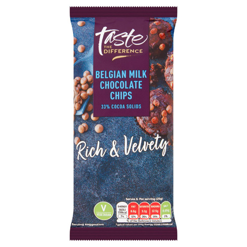 Sainsburys Taste The Difference Belgian Milk Chips (Bulk Buy Pack Of 6)