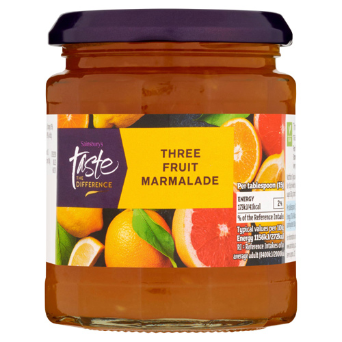 Sainsburys Taste the Difference Fresh Fruit Three Fruits Marmalade