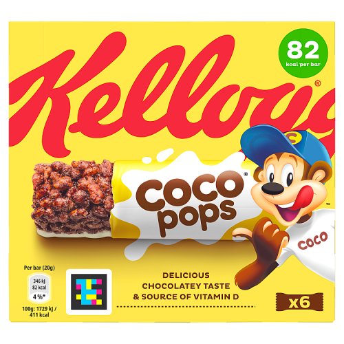 Kelloggs Coco Pops Cereal Bars 6 Pack (120g)