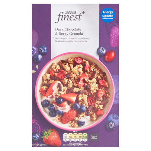 Tesco Finest Chocolate & Berry Granola (Bulk Buy Pack Of 6)