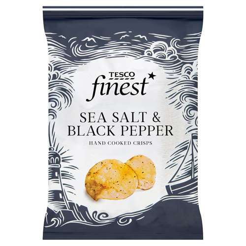 Tesco Finest Hand Cooked Crisps - Sea Salt & Black Pepper