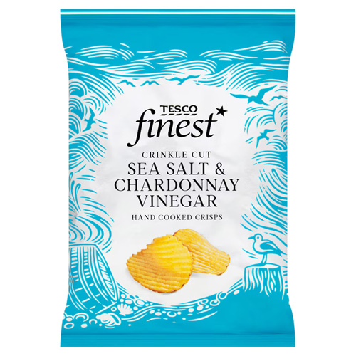 Tesco Finest Sea Salt & Chardonnay Vinegar Crinkle Cut Crisps