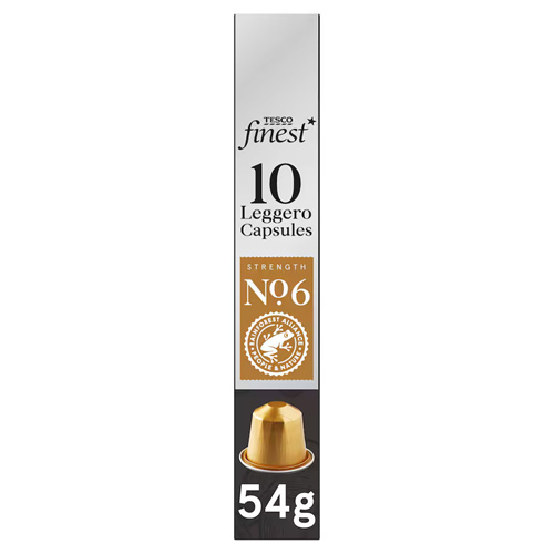 Tesco Finest 10 Leggero Coffee Capsules Strength 6