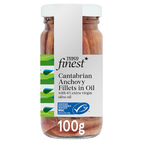 Tesco Finest Cantabrian Anchovy Fillets Jar in Extra Virgin Olive Oil