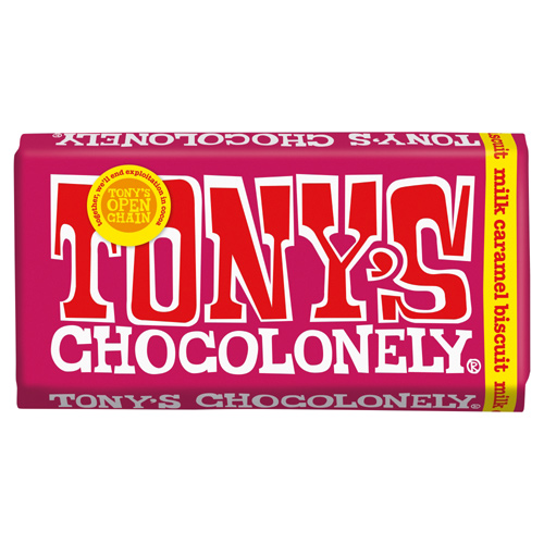 Tonys Chocolonely Fairtrade Milk Caramel Biscuit (Bulk Buy Pack Of 6)
