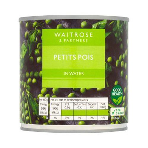 Essential Waitrose Petits Pois in Water