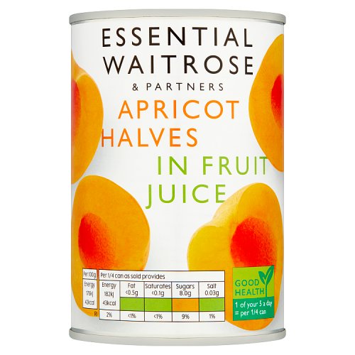 Essential Waitrose Apricot Halves in Fruit Juice