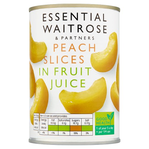 Essential Waitrose Peach Slices in Fruit Juice