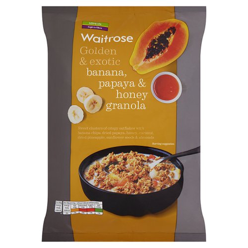 Waitrose Crunchy Banana Papaya & Honey Granola