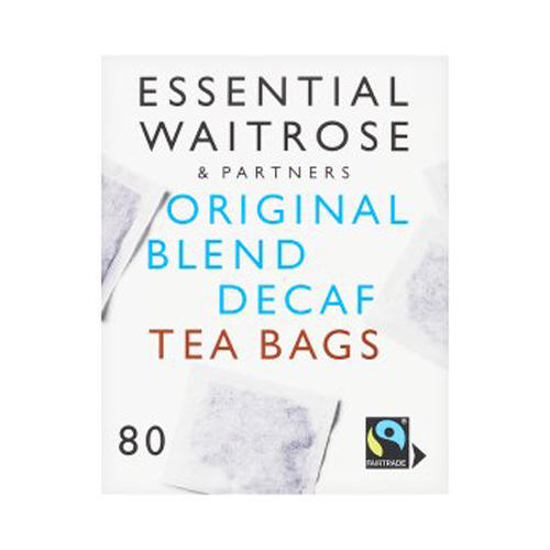 Essential Waitrose Fairtrade Decaf 80 Tea Bags Original Blend