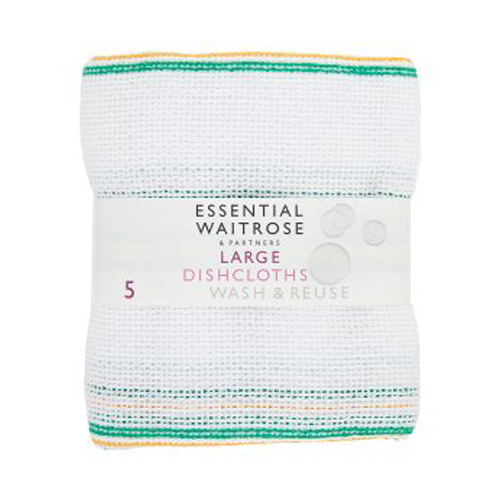 Essential Waitrose Large Cleaning Cloths 5s