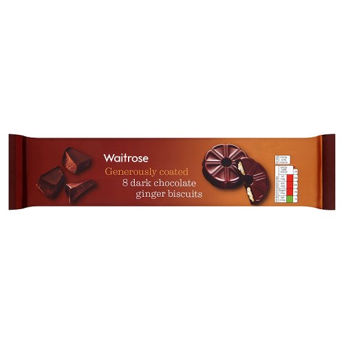 Waitrose Dark Chocolate & Ginger Biscuits 8 Pack