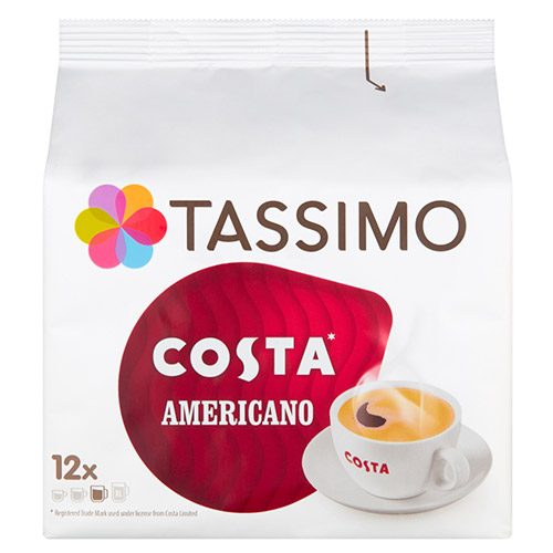 Image of Tassimo Costa Americano Coffee Pods 16 Pack