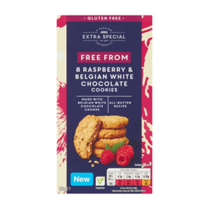 Asda Extra Special Free From 8 Raspberry & Belgian White Chocolate Cookies