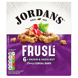 Jordans Frusli Bar Raisin and Hazelnut 6 Pack
