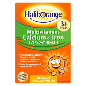 Haliborange Kids Multivitamins Calcium & Iron 3+yrs - 30 Orange Flavour Chewable