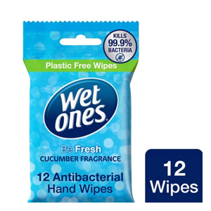Wet Ones Be Fresh Biodegradable Antibacterial Hand Wipes 12 Pack