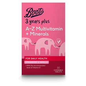 Boots 3 Years Plus A-Z Multivitamin + Minerals - 30 Chewable Tablets