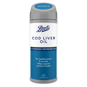 Boots Cod Liver Oil Plus Evening Primrose Oil 60 Capsules