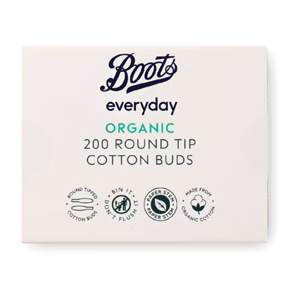 Boots Everyday Organic Round Tip Cotton Buds 200 Buds