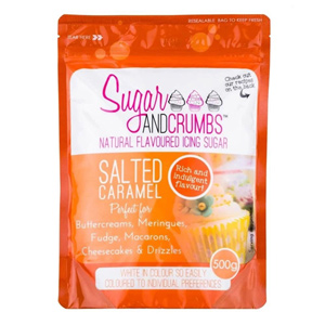 Sugar & Crumbs Salted Caramel Icing Sugar 500g (Bulk Buy Pack Of 6)