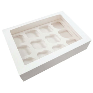 Simply Making Window Cupcake Box 3 Inch Deep - White - Holds 12 - 2 Pack
