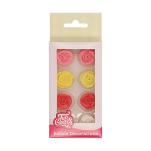 FunCakes Sugar Decorations Roses Set Of 8
