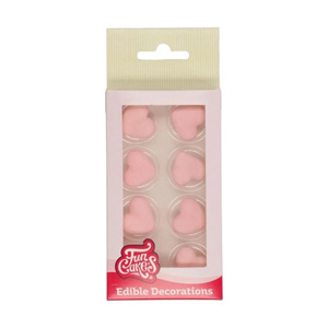 FunCakes Sugar Decorations Heart Pink Set Of 8