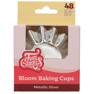 FunCakes Metallic Silver - Bloom Baking Cups Pack Of 48