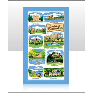 Scotland Castles Tea Towel