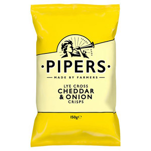 Pipers Lye Cross Cheddar and Onion Crisps