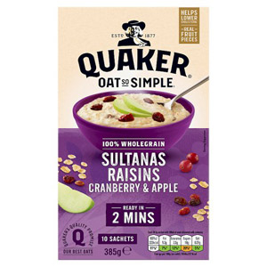 Quaker Oat So Simple Apple Sultana Raisin & Cranberry